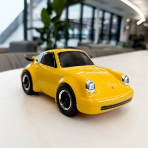 Baghera Mașinuță de Colectie Porsche 911, Galbena, ABS, - Img 2