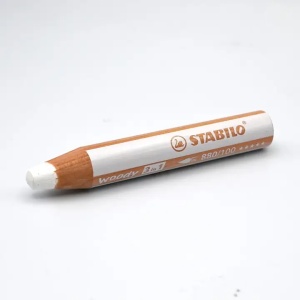 Creion Woody Stabilo Alb - Partenerul Creativ pentru Table Ferflex®