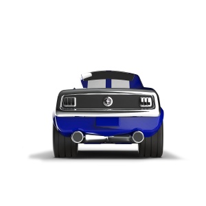 Baghera Mașinuță Ford Mustang Albastra 1966 Spate
