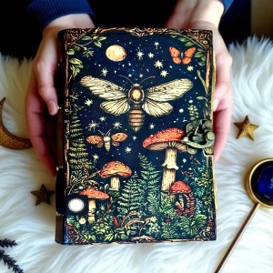 Jurnal Vintage din Piele Grimoire – Model Ciuperci de Noapte - Img 4