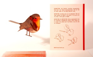 Felicitare 3D Decorativă din Lemn - Măcăleandrul (Robin) - Img 5