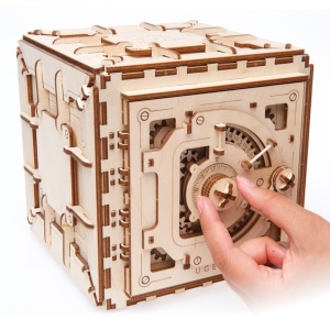 Ugears Seif Mecanic cu Cifru – Puzzle 3, Depozitare cu Cod Secret, 179 piese - Img 4