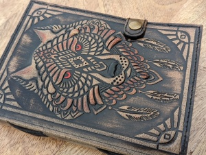 Jurnal Vintage din Piele Grimoire – Model „Wolf Totem” - Img 2