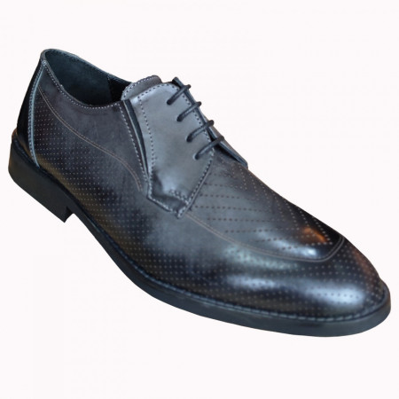 Pantofi Barbati din PIELE Naturala 100% cod: 343GRI