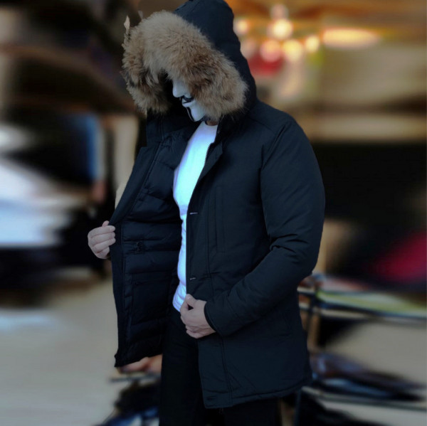 Geaca Barbati Parka cu BLANA NATURALA de Iarna cod: GB695