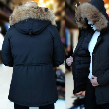 Geaca Barbati Parka cu BLANA NATURALA de Iarna cod: GB695