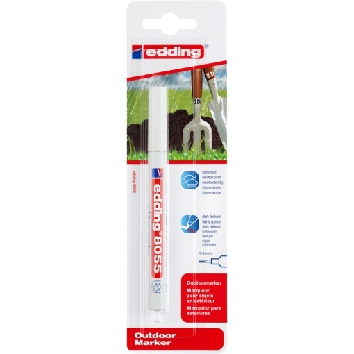 Marker Edding 8055, blister, permanent, varf rotund 1-2 mm, negru - Img 1