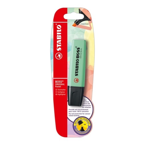 Textmarker Stabilo Boss Original Pastel, verde menta, blister - Img 1
