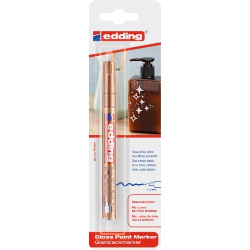 Marker cu vopsea Edding 751, varf rotund, 1-2 mm, maro, 1 bucata/blister - Img 1