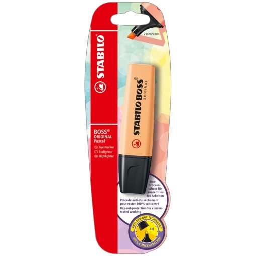 Textmarker Stabilo Boss Original Pastel, portocaliu pal, blister - Img 1