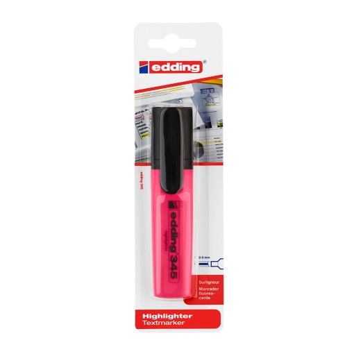 Textmarker Edding 345, varf retezat, 2-5 mm, roz, blister - Img 1