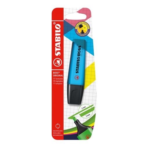 Textmarker Stabilo Boss Original, albastru, blister - Img 1