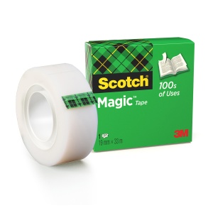 Banda adeziva invizibila mată 3M Scotch® Magic™, 19 mm x 33 m, 1 rola/ pachet