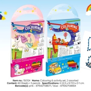 Carte de activitati Creative Craft, Grafix, 22 x 11 cm, 60 file, 5 creioane colorate