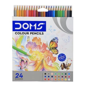 Creioane colorate hexagonale DOMS, 24 culori, full size, fara ascutitoare