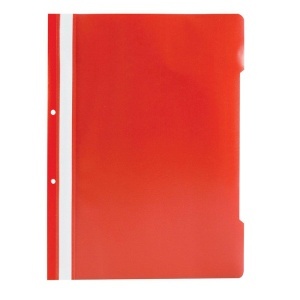 Dosar plastic cu doua gauri, A4, 50 bucati/set, rosu