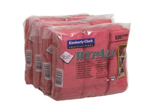 Lavete microfibra Kimberly-Clark Wypall, rosii, 6 bucati/pachet - Img 2