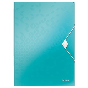 Mapa cu elastic Leitz WOW, PP, A4, 150 coli, turcoaz