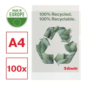 Mapa de protectie Esselte Recycled, PP reciclat, A4, 100 mic, 100 bucati/cutie, standard - Img 4