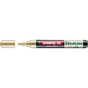 Marker cu vopsea edding Ecoline 50, corp din plastic reciclat, varf rotund, 2-3 mm, auriu