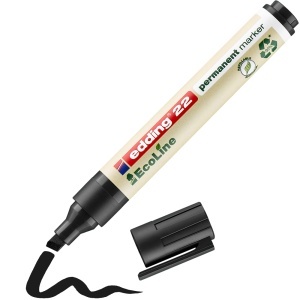 Marker Edding 22 Ecoline, permanent, corp plastic, varf tesit, 1-5 mm, negru - Img 4