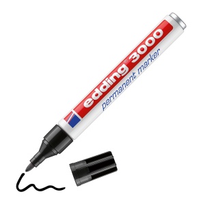 Marker permanent Edding 3000, varf 1.5-3 mm, negru - Img 3