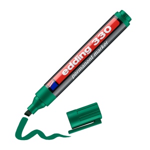 Marker permanent Edding 330, varf retezat 1-5 mm, verde - Img 3