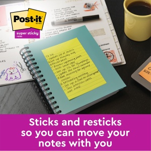 Notite adezive Post-it® 660N, Neon, liniate, 101 x 152 mm, 100 file/bucata, 100% PEFC - Img 3