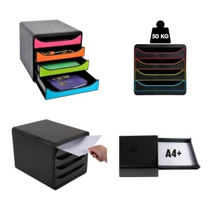 Organizator Exacompta Aquarel, 4 sertare, A4, 347x278x267 mm - Img 5