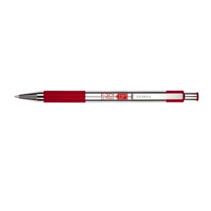 Pix cu mecanism Zebra, F301, 0.7 mm, corp rosu, scriere albastra