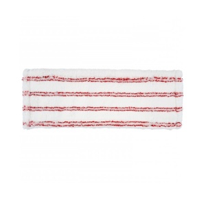 Rezerva mop plat din microfibra, alb/rosu, 40 cm