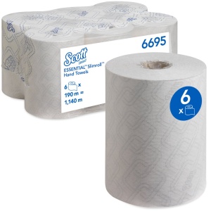 Rezerva prosoape in rola Kimberly-Clark Scott Slim, alb, 190 m/rola, 6 role/bax - Img 2