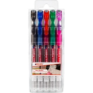 Roller cu gel Edding Cristal Jelly 2185, varf 0.7 mm, 5 culori/set