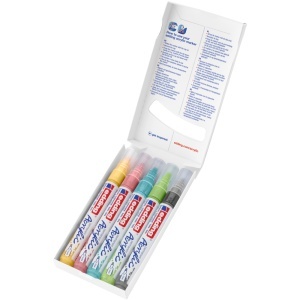 Set markere acrilice Edding 5100, varf 2-3 mm, culori pastel, 5 bucati/set - Img 4