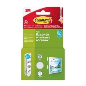 Sistem tip arici sustinere tablouri 3M Command™ 17202 mici, alb, maxim 2 kg, 4 perechi/set
