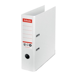 Biblioraft Esselte No.1 Power Recycled, carton, 100% reciclat, reciclabil, certificare FSC, A4, 75 mm, alb - Img 2