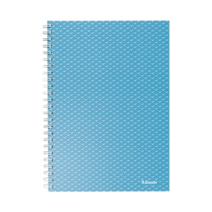 Caiet de birou Esselte Colour'Breeze, carton, reciclabil, certificare FSC, A5, 80 coli, cu spira, matematica, albastru