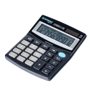 Calculator de birou Donau Tech, 122 x 100 x 32 mm, 12 digiti, negru - Img 3