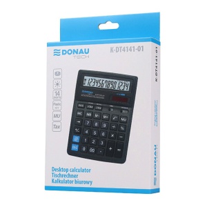 Calculator de birou Donau Tech, 190 x 143 x 40 mm, 14 digiti, negru - Img 3
