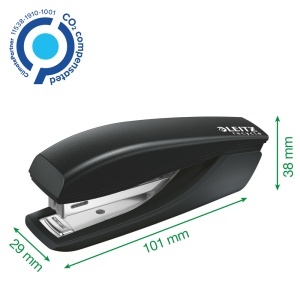 Capsator plastic Leitz Recycle MINI NeXXt Series, 10 coli, 100 capse P2 incluse, partial reciclat, negru - Img 3