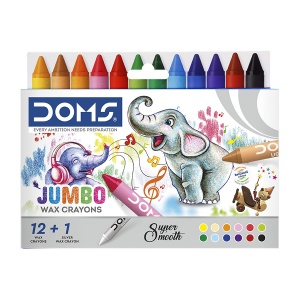 Creioane cerate jumbo DOMS, 12 culori