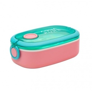 Cutie pentru pranz Astra Aqua Pure, 900 ml, 21x12x7 cm, roz/verde