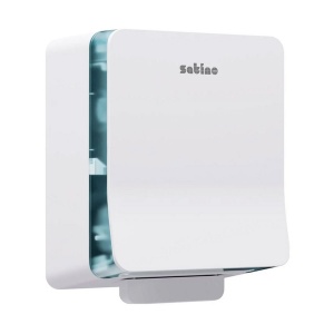 Dispenser plastic ABS, rola prosop autocut Satino Hyginity, culoare alba, securizat