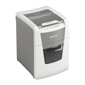 Distrugator documente automat Leitz IQ Small Office P4, crosscut 100 coli, cos 34l, alb/gri - Img 3