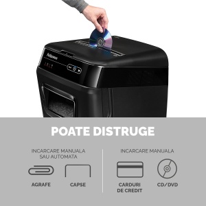Distrugator Fellowes Automax 150c AUTO FEED CROSS CUT, negru, auto-reverse, sleep-mode - Img 4