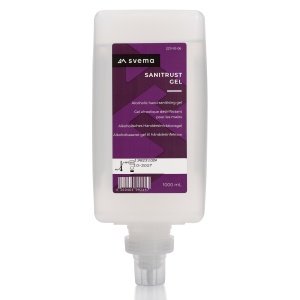 Gel dezinfectant pentru maini SVEMA SANITRUST GEL, fara parfum, fara culoare, 1000 ml, rezerva pentru dozator manual DENALI-M