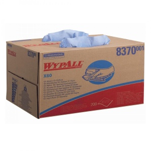 Lavete industriale, Kimberly-Clark, Wypall X60, 1 strat, 42.6 x 31.7 cm, albastru, 200 portii/set