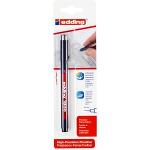 Liner Edding 1800 desen tehnic, varf 0.5 mm, negru, blister