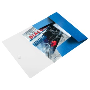 Mapa cu elastic Leitz WOW, PP, A4, 150 coli, albastru - Img 3