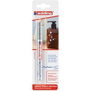 Marker cu vopsea Edding 751, corp metalic, varf rotund, 1-2 mm, argintiu, 1 bucata/blister